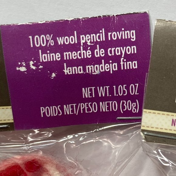 Dimensions Feltworks 100% Wool Pencil Roving Variegated Red White Needle Felting - Picture 3 of 16